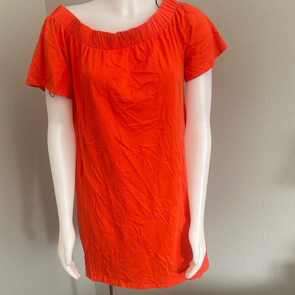 Women’s Orange Off-Shoulder Swim Coverup